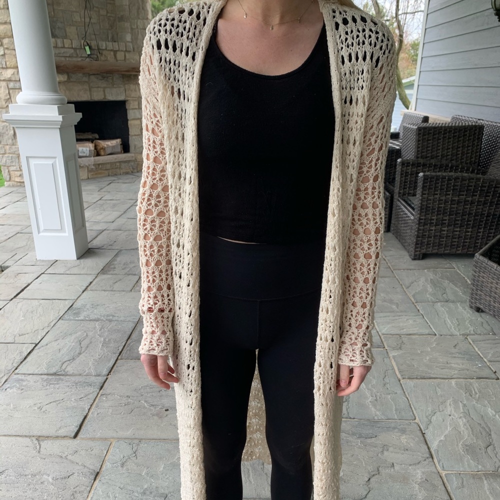CROCHET AMERICAN EAGLE LONG SWEATER/COVERUP